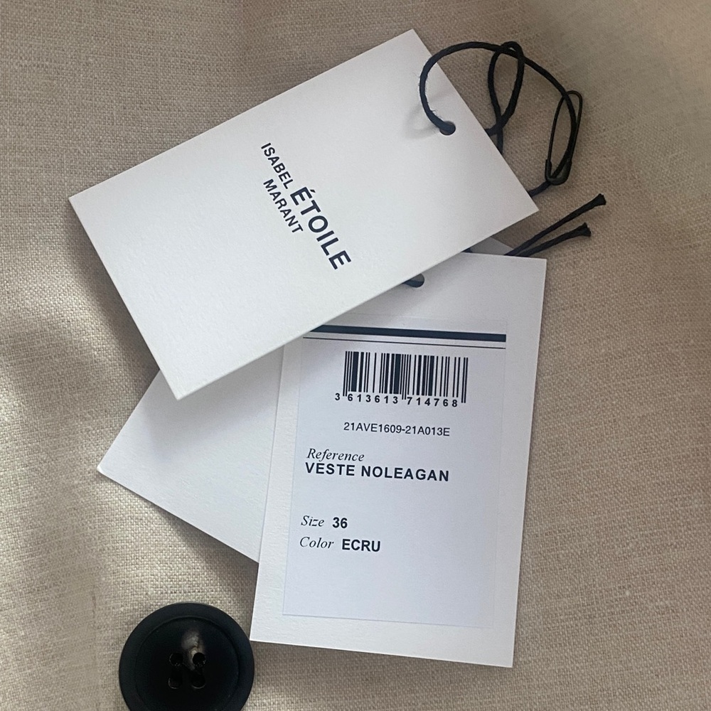 Isabel Marant Etoile Cream Double-Breasted Blazer - Picture 10 of 10